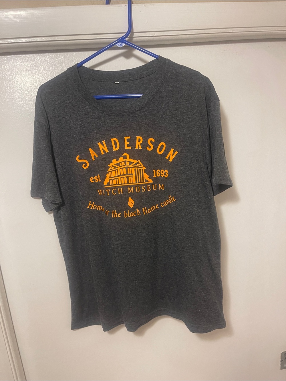 SAnderson Witch Museum Graphic Tee - Dark Gray with Orange Print xl